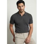 GOLA POLO TRICÔ MARTINE LORENZO - CINZA ESCURO