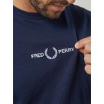 CAMISETA FRED PERRY AZUL MARINHO LOGO BRANCO