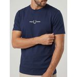 CAMISETA FRED PERRY AZUL MARINHO LOGO BRANCO
