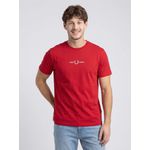 CAMISETA FRED PERRY VERMELHO COM LOGO BRANCO