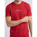 CAMISETA FRED PERRY VERMELHO COM LOGO BRANCO