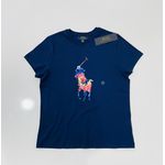 CAMISETA BABY LOOK FEMININA RALPH AZUL ALGODÃO TURCO