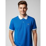 Gola Polo Lacoste Diferenciada Importada - Royal com gola branca 