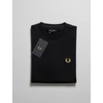 Camiseta Fred Perry - Preta com Logo Amarela - Egípcia