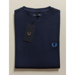 Camiseta Fred Perry - Azul Marinho com Logo Azul - Egípcia