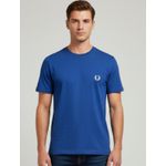 Camiseta Fred Perry - Azul Royal com logo Branca - Egípcia