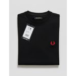 Camiseta Fred Perry - Preta com logo Vermelho - Egípcia