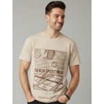 Camiseta Lacoste Estampada - Bege