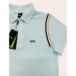 GOLA POLO BOSS DIFERENCIADA NA MANGA - AZUL CLARO