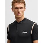 GOLA POLO BOSS DIFERENCIADA NA MANGA - MARINHO