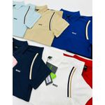 GOLA POLO BOSS DIFERENCIADA NA MANGA - ROSA CLARO