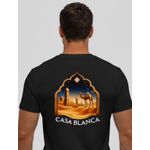 Camiseta Casa Blanca - Preto Com Camelo - Chinesa Encorpada