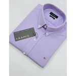 Camisa Social Linho Manga Curta Aramis - Lilás
