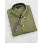 Camisa Social Linho Manga Curta Aramis - Verde MIlitar
