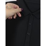 Gola polo poliamida chinês Moncler - Preta