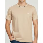 Camiseta Hugo Boss Gola Detalhada - BEGE