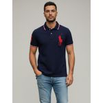 Polo Rauph Lauren Gola - Numeral no Braço - Marinho