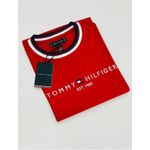 Camiseta Tommy Hilfiger Gola Diferenciada - Vermelha - Egípcia 
