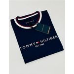 Camiseta Tommy Hilfiger Gola Diferenciada - Marinho- Egípcia 