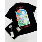 Camiseta Casa Blanca Com Flores Preta - Chinesa 