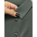 Gola polo poliamida chinês 3 Botões - Cinza Esverdeado 