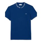 Camiseta Lacoste Gola Diferenciada - Azul - Egípcia