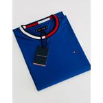 Camiseta Tommy Hilfiger Gola Diferenciada - Azul Royal