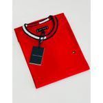 Camiseta Tommy Hilfiger Gola Diferenciada - Vermelha