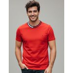 Camiseta Tommy Hilfiger Gola Diferenciada - Vermelha