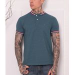 Camiseta Tommy Hilfiger - Gola Retilinea Tricolor 