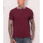 Camiseta Tommy Hilfiger - Gola Retilinea Tricolor 