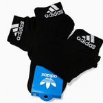 KIT 3 MEIAS ADIDAS MASCULINAS CANO CURTO - PRETA