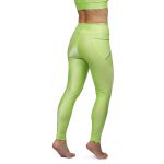 Calça de Compressão para Corrida Sprint Race Feminina Verde Lisa Com Bolso 