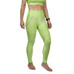 Calça de Compressão para Corrida Sprint Race Feminina Verde Lisa Com Bolso 