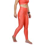 Calça de Compressão para Corrida Sprint Race Feminina Coral Lisa Com Bolso 