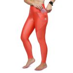 Calça de Compressão para Corrida Sprint Race Feminina Coral Lisa Com Bolso 