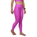 Calça de Compressão para Corrida Sprint Race Feminina Rosa Lisa Com Bolso