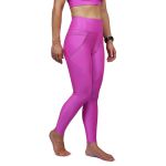 Calça de Compressão para Corrida Sprint Race Feminina Rosa Lisa Com Bolso