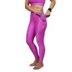 Calça de Compressão para Corrida Sprint Race Feminina Rosa Lisa Com Bolso