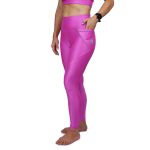 Calça de Compressão para Corrida Sprint Race Feminina Rosa Lisa Com Bolso