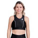 Top de Alta Sustentação Corrida Sprint Race Preto com Bolso