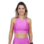 Top de Alta Sustentação Corrida Sprint Race Rosa com Bolso 