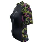 Camisa Manga Curta Marcio May Feminina Black Geometric Preto/amararelo