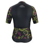 Camisa Manga Curta Marcio May Feminina Black Geometric Preto/amararelo