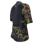 Camisa Manga Curta Marcio May Feminina Black Geometric Preto/amararelo