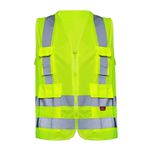 COLETE REFLETIVO AMARELO FLUORESCENTE - 4 BOLSOS