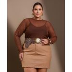 Blusa Tule Marrom
