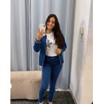 Calça jeans em moletinho