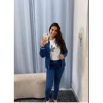 Calça jeans em moletinho