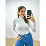 Blusa Manga Longa Gola Alta Branco